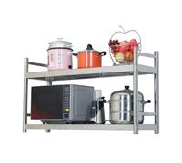 Renmlion Étagère de Rangement à 2 Niveaux pour Four à Micro-Ondes, étagères murales de Cuisine en Acier Inoxydable, étagères en métal Peu encombrantes avec Garde-Corps, Facile à Nettoyer(150X35X40CM)