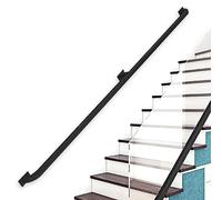 Renmlion Rampe d'escalier en Fer forgé de 30-600cm avec Support Mural, Rampe d'escalier pour marches extérieures ou décorations d'escaliers intérieurs (Size : 450cm)