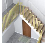 Renmlion Rampe d'escalier en Forme de U dorée, Garde-Corps Industriel en Fer pour escalier à 1 Marche, rampes de sécurité à Montage au Sol pour marches intérieures ou extérieures(100cm)