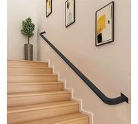 Renmlion Rampe d'escalier Moderne de 1-20pieds, Main Courante Noire pour escaliers intérieurs Rampe d'escalier à Montage Mural avec Supports en Fer forgé et vis en métal (Size : 450cm)