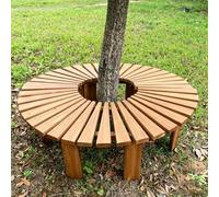 Renmlion Siège d'arbre Semi-Circulaire Enveloppant Autour du Banc d'arbre，Banc à Lattes de Jardin extérieur bancs circulaires en Bois，Chaise de Patio Toutes Saisons pour Balcon，Cour，Parc，pelouse