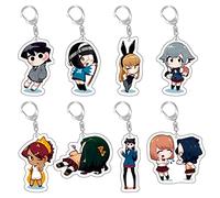 renmuq Lot de 8 porte-clés Komi Can't Communicate - Mini porte-clés de dessin animé Komi Shoko pour voiture, vélo, sac à dos, cadeau de cosplay
