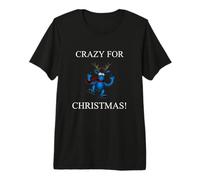 Renne Amusant « Crazy for Christmas » T-Shirt Haut de Gamme