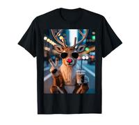 Renne Buvant du café glacé Mème de Noël Animal Rudolph T-Shirt