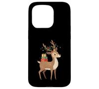 Renne de Dessin Animé avec Paquets et Cornes Décorées Coque pour iPhone 15 Pro
