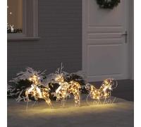 vidaXL Décoration de Noël Rennes LED en tissu – Ornement de fête saisonnière