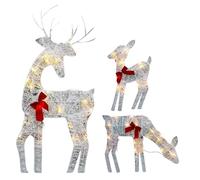 Renne de Noël d'extérieur avec lumières, décoration de décoration en fer imperméable - Décorations de Noël en forme de cerf éclairé, pour la famille, les amis, la maison, les fêtes de jardin, les