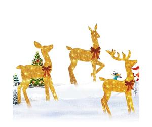 Renne De Noël Extérieur,3 Pièces Décor Acrylique 2D Lumineux Fêtes | Décoration de Jardin pour Fêtes,pour Jardin Devant Porche Patio Arrière-Cour Allée Activité
