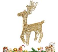 Renne De Noël Illuminé - Décoration De Vacances Festive À Paillettes, Élégante Figurine De Cerf Debout Pré-éclairée Avec Des Lumières LED Chaudes Et Étincelantes | Affichage Décoratif Pour Porche De J