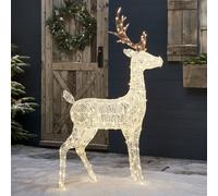 Renne de Noël Lumineux Harewood en Fils de Coton Blancs