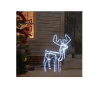 Renne de Noël Pliable avec Tête Mobile Décoration de Noël Ornement de Vacances Décoration de Fête Salle de Séjour Blanc Froid 76x42x87cm