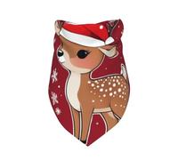 Renne de Noël Portant Un Bonnet de Père Noël,Bavoir écharpe Triangulaire à Capuche réglable pour Animaux de Compagnie, Capuche Lavable adaptée aux Chiens et Chats de Petite, Moyenne et Grande Taille