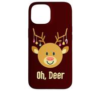 Renne de Noël Rudolph Renne en Bois de cerf Oh Dear drôle Mignon Coque pour iPhone 15