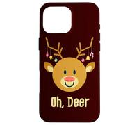 Renne de Noël Rudolph Renne en Bois de cerf Oh Dear drôle Mignon Coque pour iPhone 16 Pro Max
