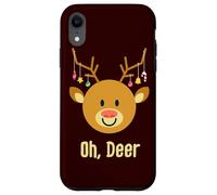 Renne de Noël Rudolph Renne en Bois de cerf Oh Dear drôle Mignon Coque pour iPhone XR