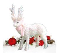 Renne De Noël | Sculpture De Renne Étincelante pour Décorations - Décor De Cerf Portant Une Écharpe,pour Les Vacances La Maison L Hiver Le Porche Le Jardin La Fenêtre Halloween