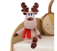 Renne Décoration de Noël | Jouet de poupée avec écharpe rouge 50 cm | Peluche en forme de renne - Pour une utilisation à l'intérieur à la maison dans le salon dans la chambre sur le canapé sur le sol