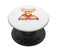 Renne DJ de Noël avec platines PopSockets PopGrip Adhésif