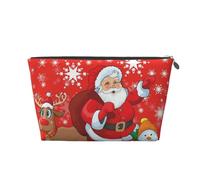 Renne du Père Noël et Bonhomme de Neige avec imprimé Flocon de Neige, Trousse de Toilette Trousse de Maquillage Sac à cosmétiques Trousse de Toilette de Voyage Portable