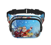 Renne du Père Noël,Sac Banane carré Double Couche, Sac de Poitrine