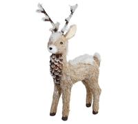 Renne Enneigé Déco ""Souffle Polaire"" 35cm Naturel