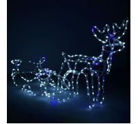 Renne LED avec traîneau - SPRINGOS - 288 LED - 210 cm - Blanc froid - IP44