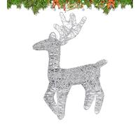 Renne lumineux de Noël, décoration festive à paillettes - Renne de Noël scintillant pré-éclairé - pour intérieur ou extérieur, cour, pelouse, jardin, porche