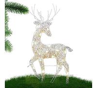 Renne Lumineux Noël Exterieur, 3 Renne Noel Exterieur LED, Cerf Illuminé Décor Noël, Lumières Blanches De Cerf Debout avec des Piles, Lumières De Pelouse De Festival pour Fête, Jardin, Cour, Vacances