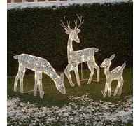 Renne Lumineux Noël Exterieur, Cerf Illuminé Décor Noël, Renne Noel Exterieur LED, Decoration Noel Exterieur en Métal pour Fête, Jardin, Cour, Vacances, Décoration d'hiver