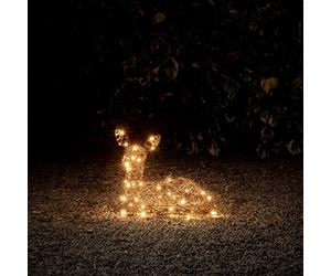 Renne Lumineux Studley - Faon de Noël Couché en Rotin 24v