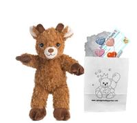 Renne Marron - Peluche Douce - 25 cm - kit pour réaliser créer Un Ours en Peluche, Ours Animaux en Peluche à rembourrer, Nounours, Doudou - Pas de Couture