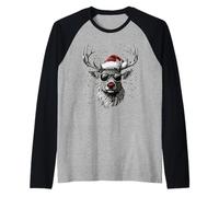 Renne Merry Christmas Funny Holidays Design Manche Raglan