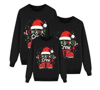Renne Pull de Noël pour la Famille Femme Homme Enfants Longue Manches Tops Christmas Sweater Pulls De Noël Familles Col Rond Christmas Sweat-Shirt Hiver Chaud Santa Wapiti Imprimé Assortis enfant15
