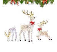 Renne Qui S',Lampe Festive LED 3 Pièces | Décorations De Noël De Rennes Illuminés - pour Les Amis La Maison Les Fêtes La Pelouse Le Jardin La Nuit Le Chemin l'hiver