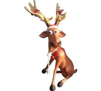 Renne Rudolf assis 140cm de haut Figurine de décoration - PRV - grandeur nature - pour l'extérieur