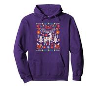 Renne scandinave Saison de Noël Sweat à Capuche, Unisexe pour Adultes, Violet, XL