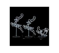 vidaXL Renne/traîneaux Noël volant Acrylique 260x21x87 cm Blanc froid