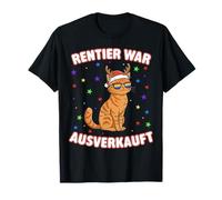 Renne War Épuisé Noël Chat Funny Design T-Shirt