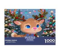 Rennes de Noël 1000 Pièces Jigsaw Puzzle Noël Famille Classiques Jeu Éducatif Défi Activité Créative 38x26cm/1000pcs
