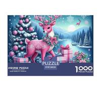 Rennes de Noël 1000 Pièces Noël Puzzle Adulte Un Puzzle Difficile Jeu De Puzzle pour Toute La Famille Divertissement Puzzles Classiques pour Adultes Et Enfants À Partir De Activité Familiale