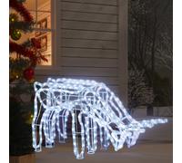 Rennes de Noël 2 pcs blanc froid 73x31x45 cm, affichage de Noël, ornement de Noël, décoration de vacances, lumière de Noël, décoration de Noël