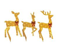 Rennes de Noël Extérieur avec Lumières,3 Pièces Décorations de Noël Lumineuses en Acrylique 2D | Ornement Décoratif pour Extérieur,pour Jardin Porche Terrasse Arrière-Cour Saison