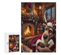 Rennes de Noël Puzzles 300 Pièces Educa Moderne Vacances de Noël Décoration Intérieure 3D Relaxant pour Famille Jeu D'Intelligence Cadeau De Fête 300 PCS