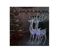 Rennes de Noël XXL Acrylique 250 LED 2 pcs 180 cm Multicolore