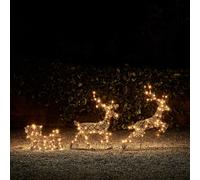 Rennes et Traîneau de Noël LED Solaires Studley