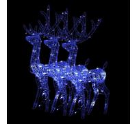 vidaXL Décorations de Noël de renne Acrylique 3 pcs 120 cm Bleu