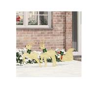 vidaXL Rennes LED 3 pcs Blanc Chaud Tissu, Décor de Noël, lumières festives, Ornements durables, pièces déco, Accents de Rennes saisonniers