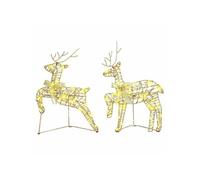 Rennes LED avec 40 LED 2 pcs Blanc chaud PET, Déco de salon ArtDeco, éclairage festif durable, figurines de Noël, 42019142