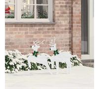 vidaXL Décoration LED Rennes 2 pcs Blanc froid 45×19×65 cm Tissu Intérieur