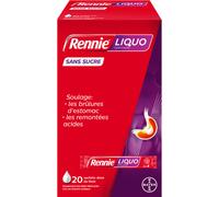 Rennie Liquo Sans Sucre Hydrotalcite Remontées Acides Suspension Buvable 20x10ml